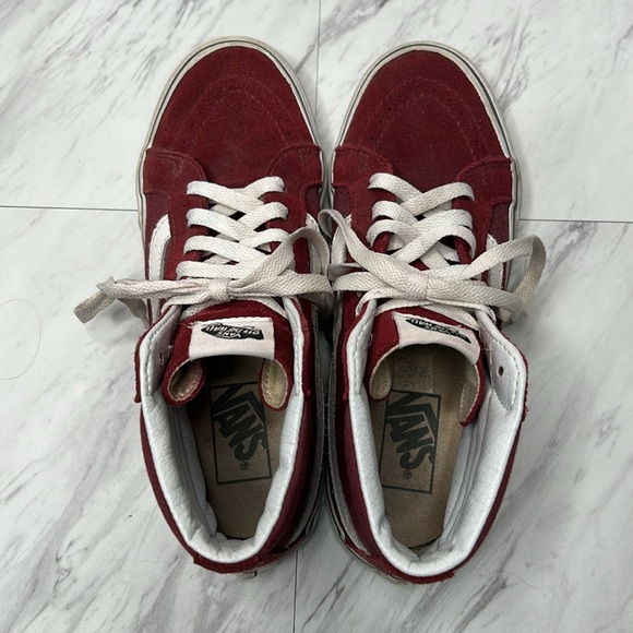 Vans SK8-Hi Burgundy Suede, Women’s 7.5, Men’s 6 - Picture 3 of 7